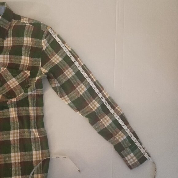 Bogari Men’s Green Brown Tan Off-White Plaid Flannel Button Shirt NWOT Size XL - Picture 11 of 15